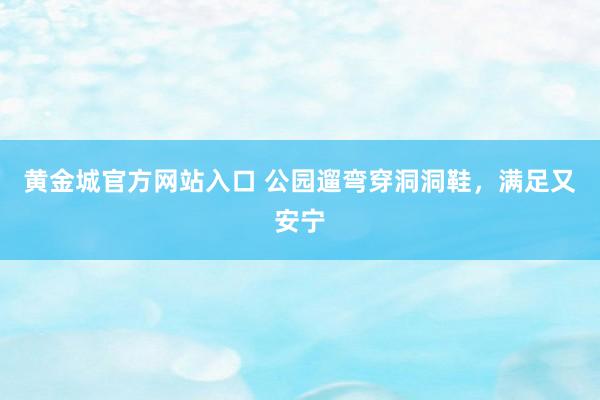 黄金城官方网站入口 公园遛弯穿洞洞鞋，满足又安宁