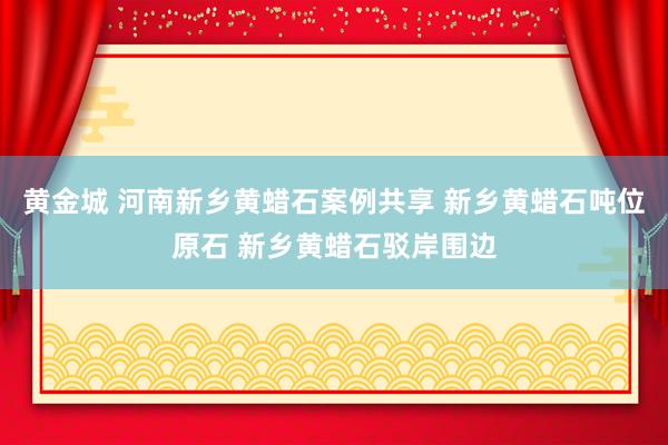 黄金城 河南新乡黄蜡石案例共享 新乡黄蜡石吨位原石 新乡黄蜡石驳岸围边