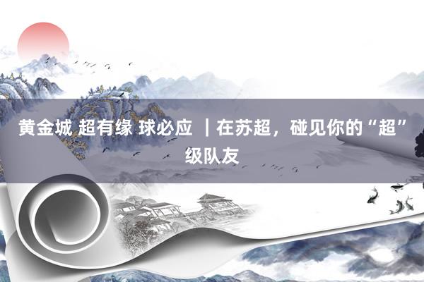 黄金城 超有缘 球必应 ｜在苏超，<a href=