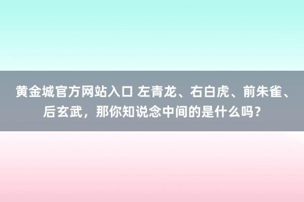 黄金城官方网站入口 左青龙、右白虎、前朱雀、后玄武，那你知说念中间的是什么吗？